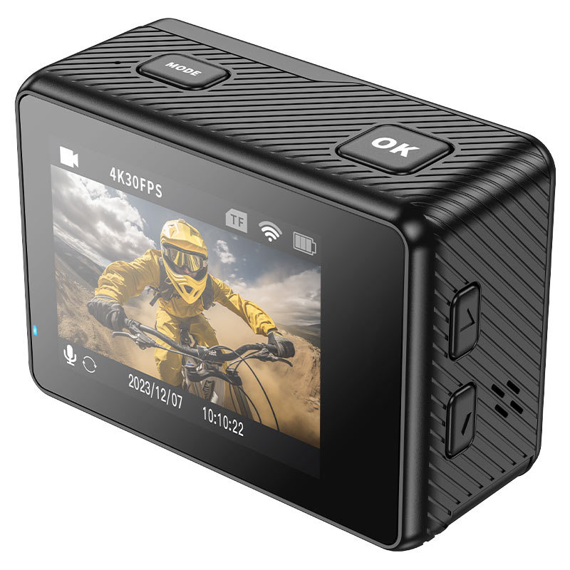كاميرا DV101 الرياضية عالية الدقة ذات الشاشة المزدوجة، دقة فيديو 4K / 30 إطارًا في الثانية من hoco - الصورة 2
