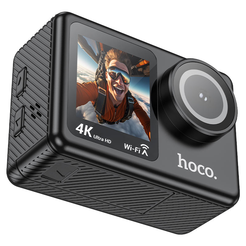 كاميرا DV101 الرياضية عالية الدقة ذات الشاشة المزدوجة، دقة فيديو 4K / 30 إطارًا في الثانية من hoco - الصورة 3